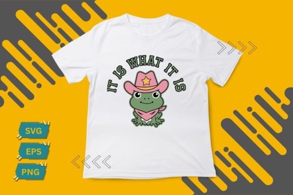 Cute Cartoon Cowboy Frog Graphics for T-Shirt Designs
