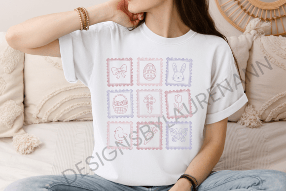 Easter Collage Pastel Graphic for T-Shirt Designs