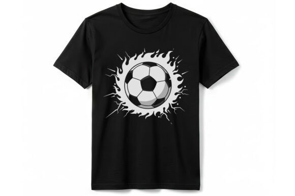 Flaming Soccer Ball Graphics for T-Shirt Designs