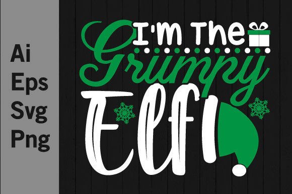 Grumpy Elf Christmas Graphics for T-Shirt Designs