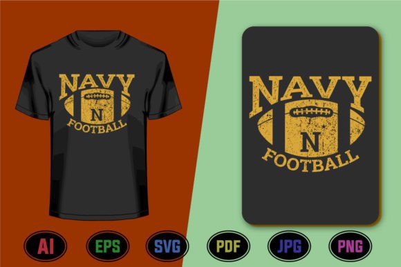 Navy Football Graphics for T-Shirt Designs