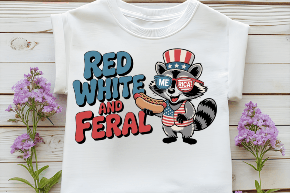 Patriotic Raccoon Graphics for T-Shirt Designs