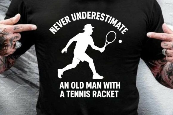 Reviewing the Old Man Tennis Player Graphic Shirt Design